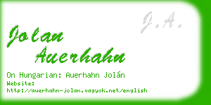jolan auerhahn business card